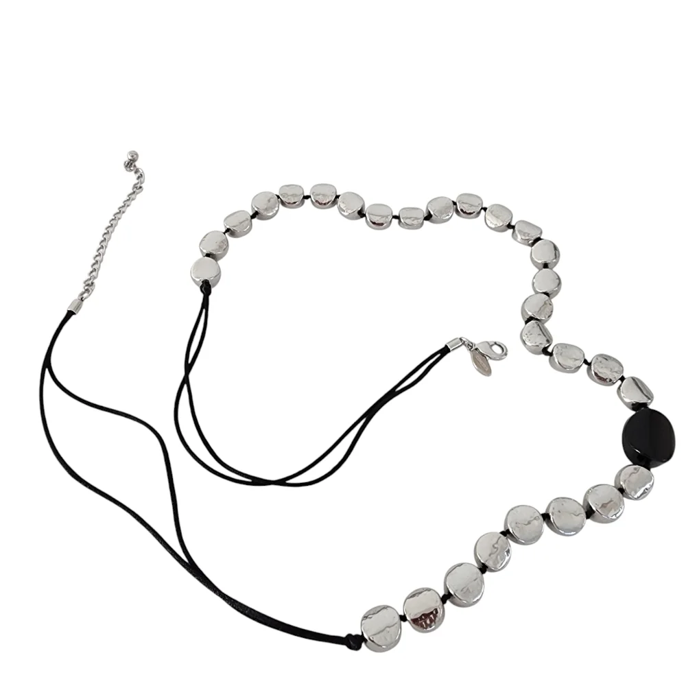 Chico's belt silver chunky beads adjustable length silver like new condition